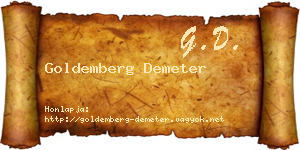 Goldemberg Demeter névjegykártya
